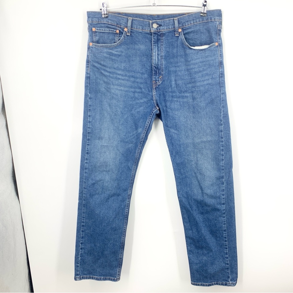 Levis‎ Men Size 38 x 32 Jeans 505 Regular Fit Straight Dark Wash Pants Stretch